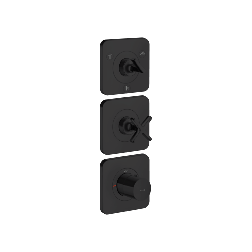 west one bathrooms AXOR Citterio E Thermostatic module 3 outlets with escutcheons matt black