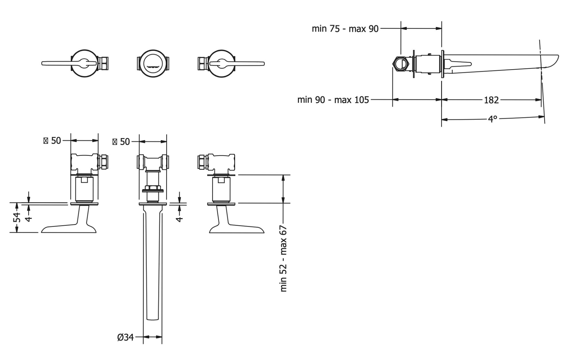 Crosswater Foile Basin Mixer Technical