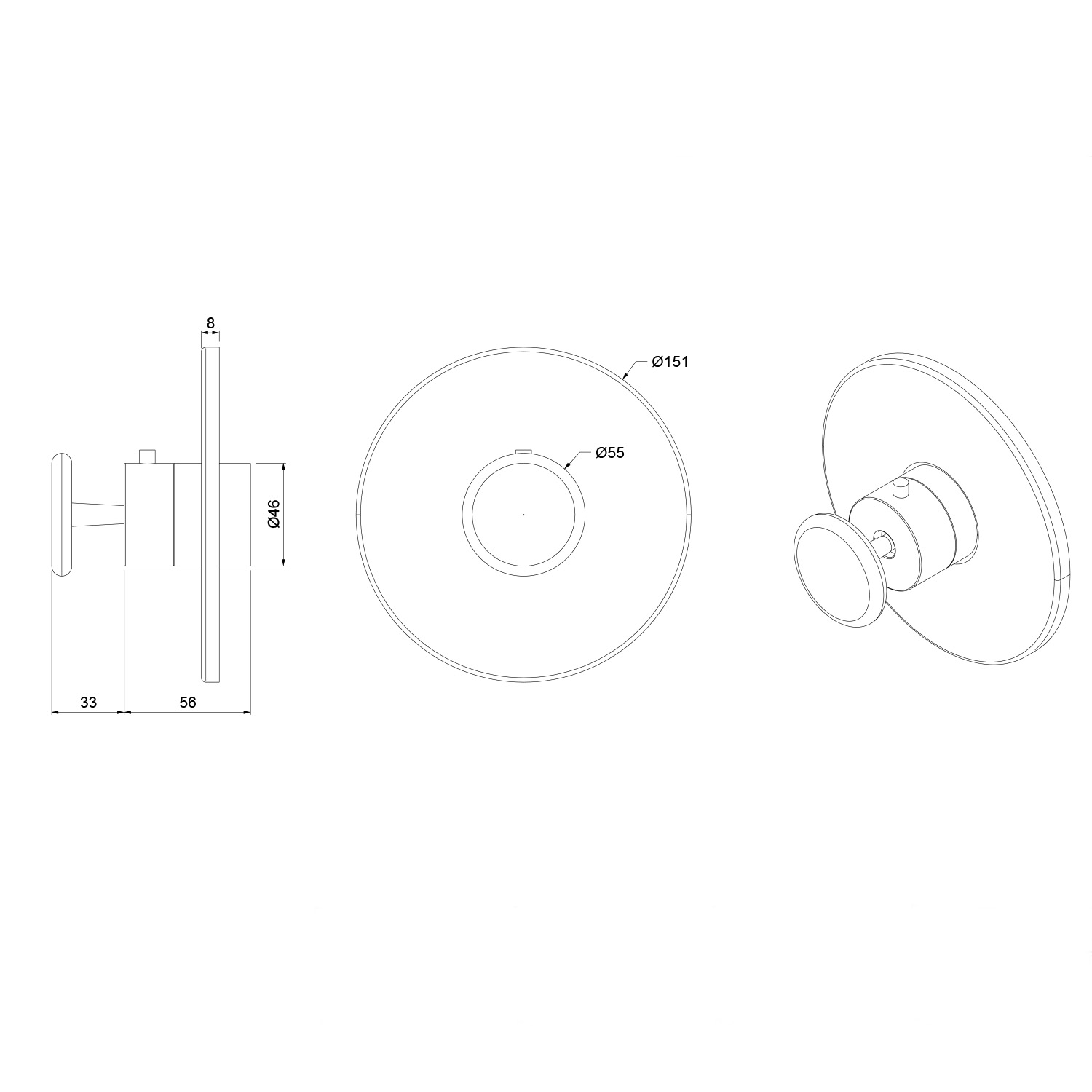 GLET020WOC00 GLAM Thermostatic Shower Valve 1 Or 2 Outlets technical