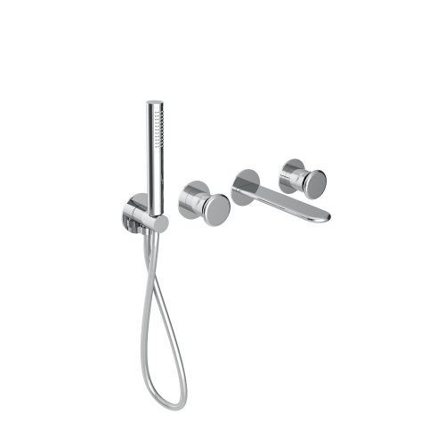 GLAM 4 hole wall mounted bath mixer