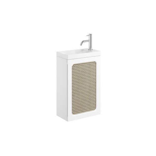 west one bathrooms Crosswater Alo Cloakroom Unit 400x220mm White&Rattan