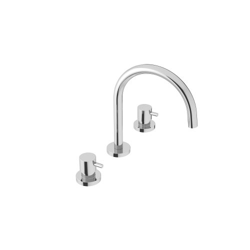 Micro 3 hole deck mounted basin mixer