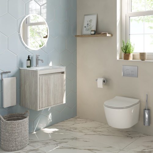 wobo crosswater flute 470 wall hung vanity unit basin 1000×1000