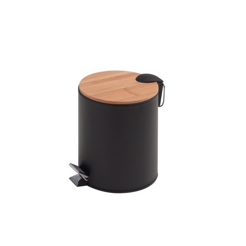 West One Bathrooms – 1409 41 kenta pedal bin 5L black bamboo 1
