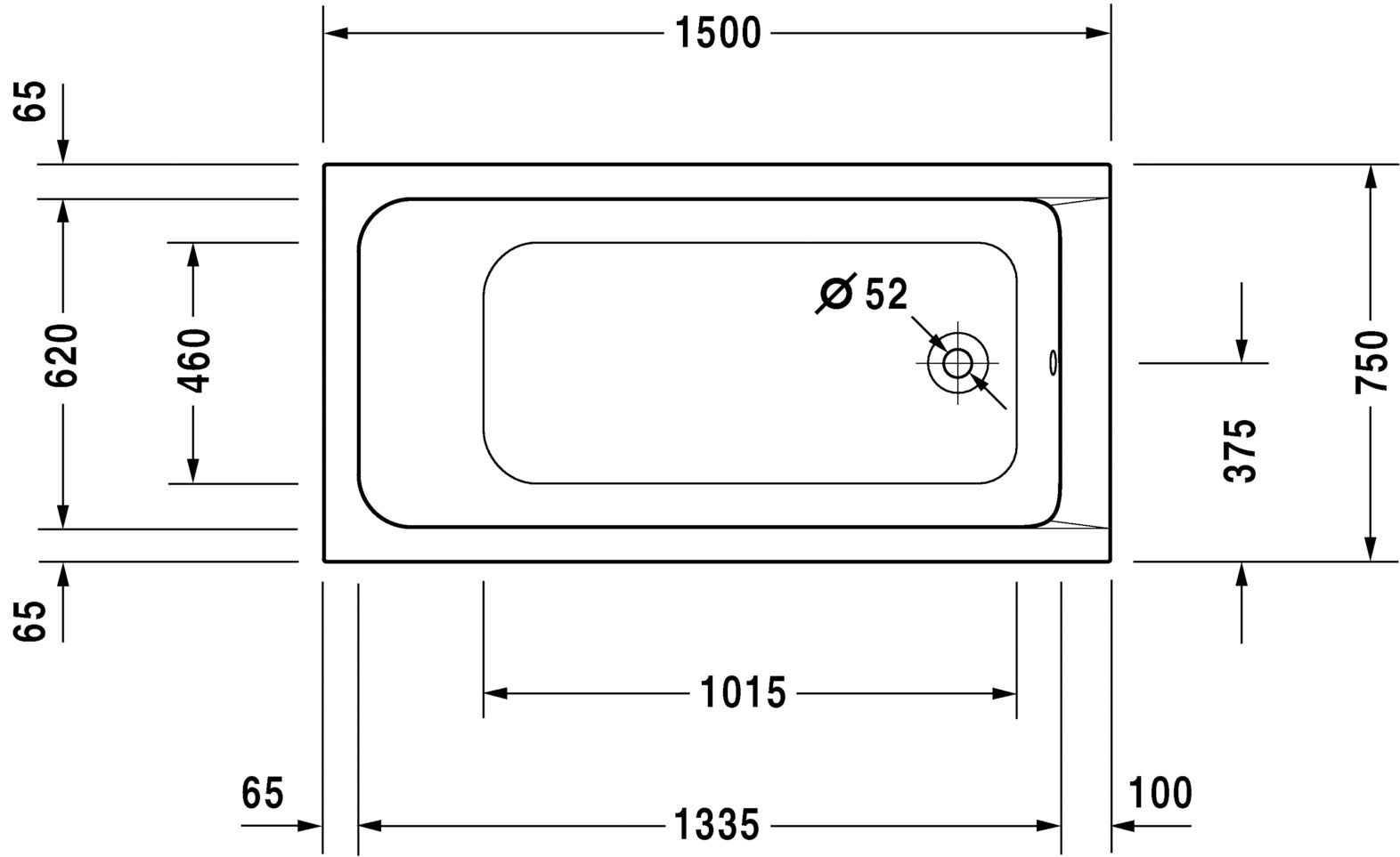 West One Bathrooms Online Technical Drawing 700095