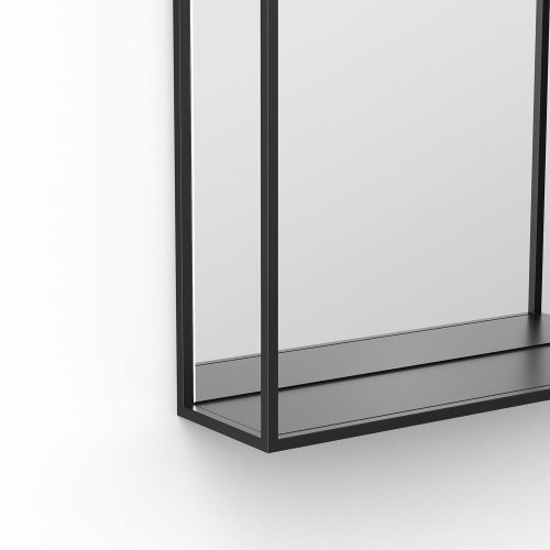 west one bathrooms online DKL 002058 BK docklands mirror with shelf 50 black 50x80cm c04