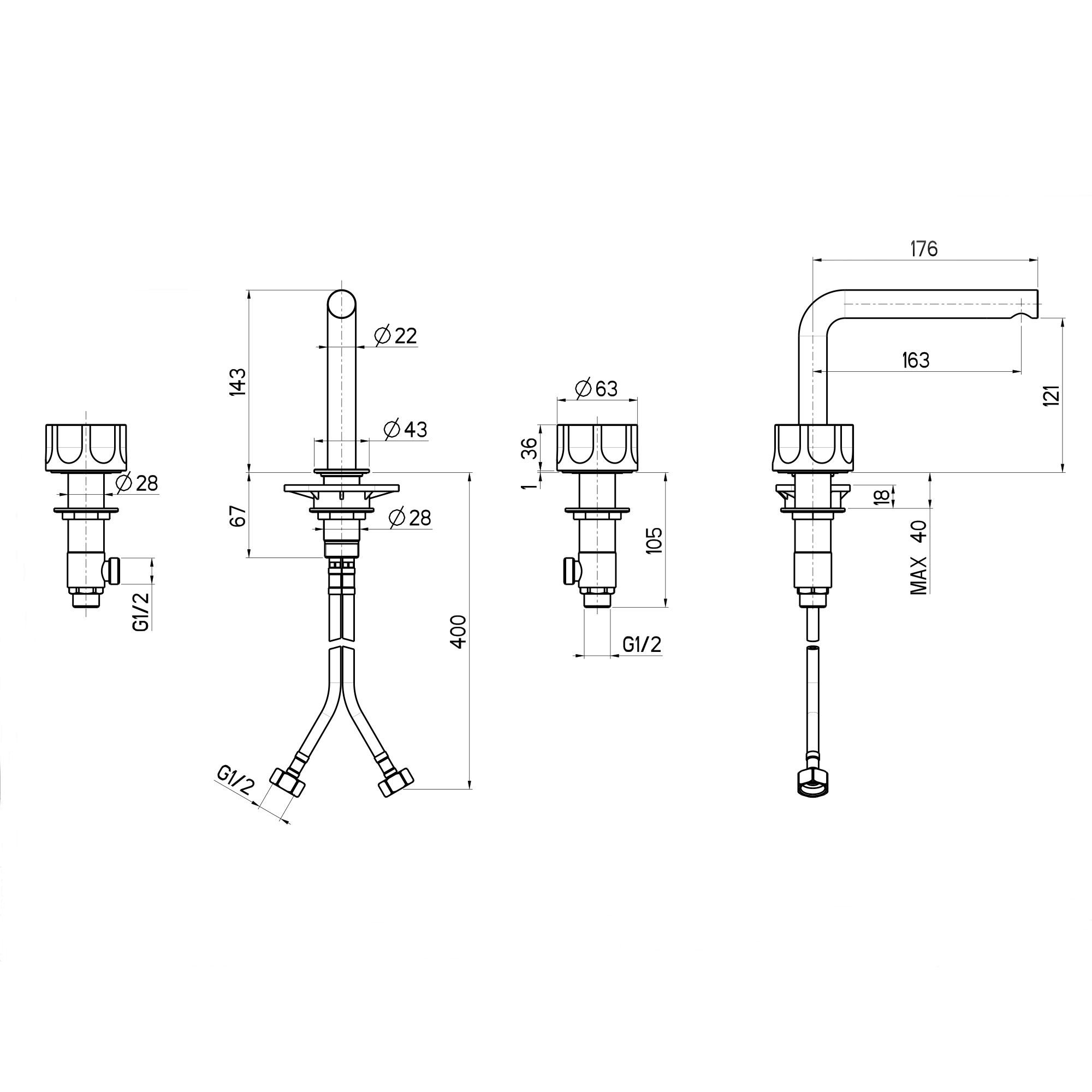 west one bathrooms online Quadro Modo DT 17 31V technical