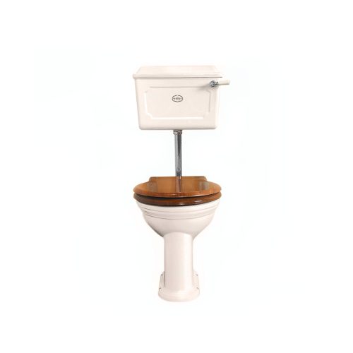 West One Bathrooms low level ceramic cistern wc set Antique White Chrome 1