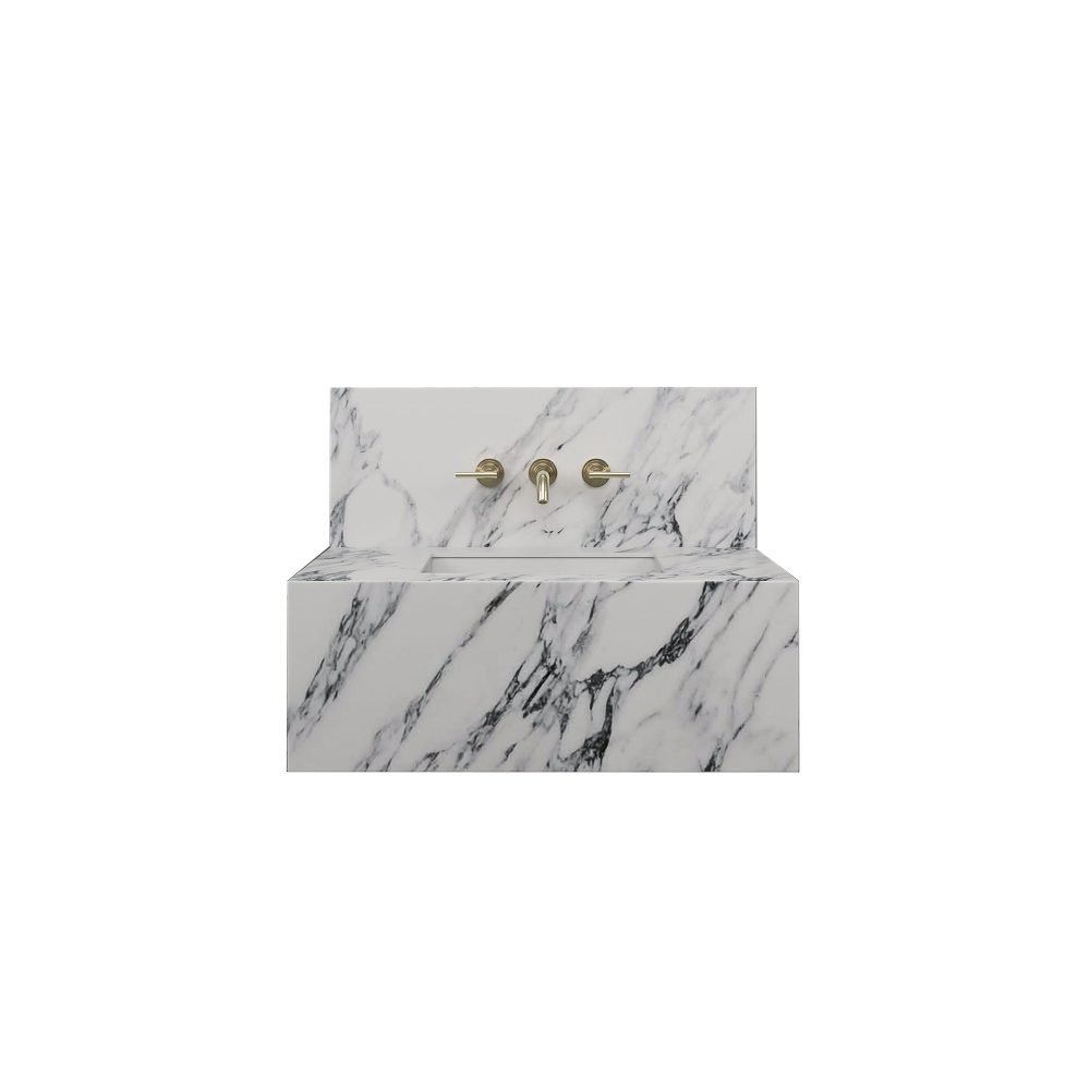 Arabescato Splashback 800mm 3 tap holes