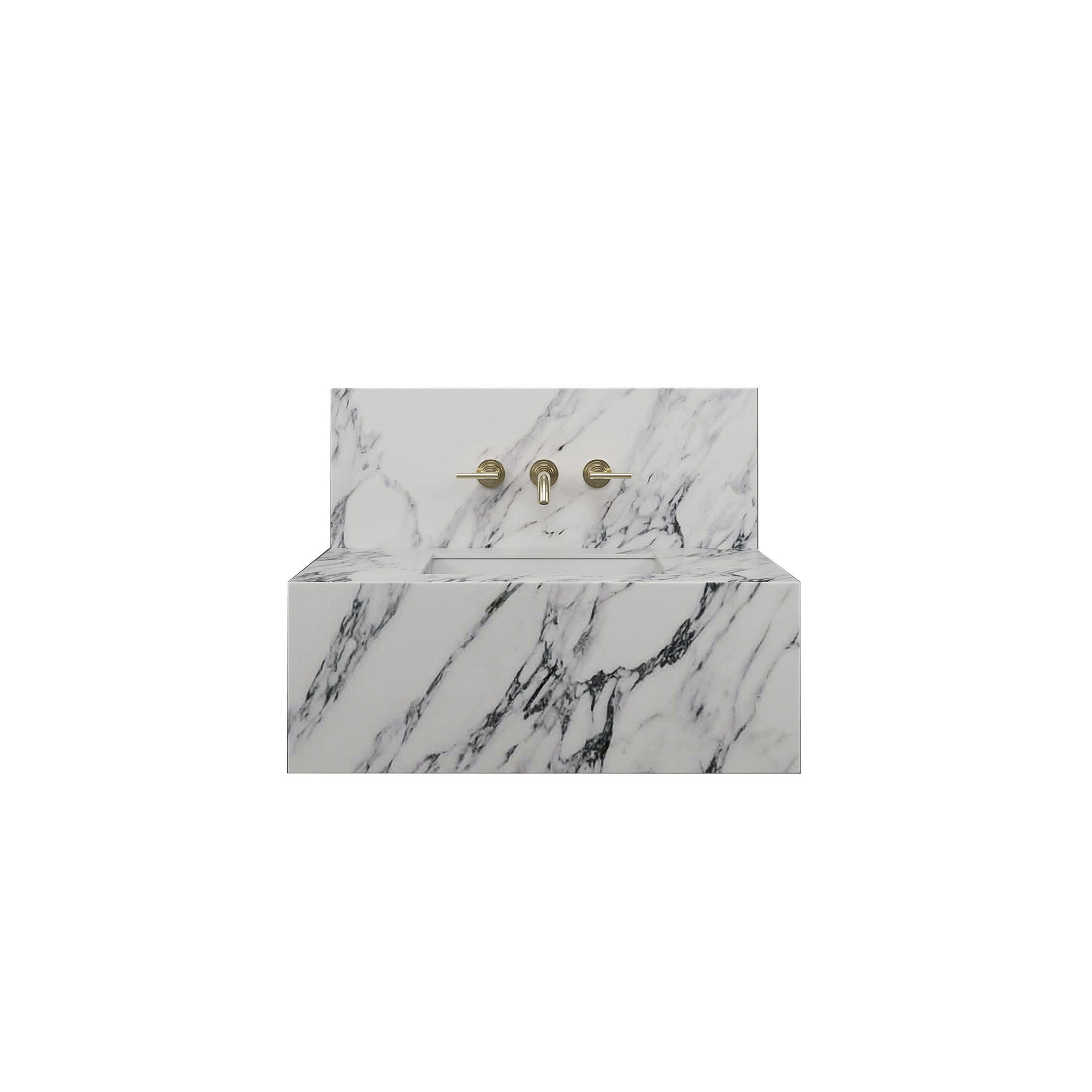 Arabescato Splashback 800mm 3 tap holes