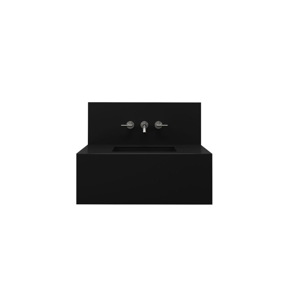 Black Splashback 800mm 3 tap holes