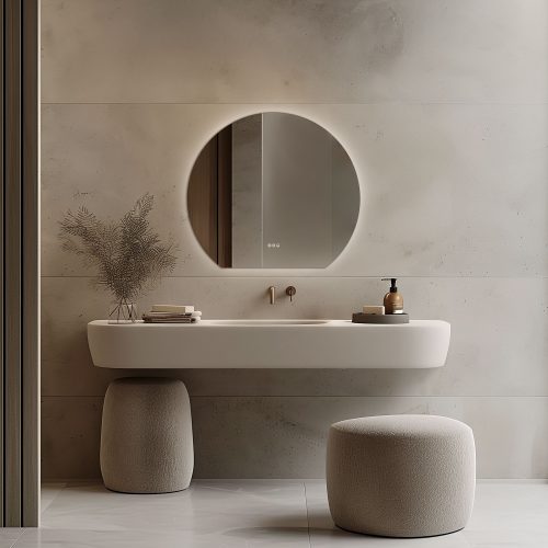 west one bathrooms online CLR 01D109 03  L01 claris round cut mirror 100x90cm
