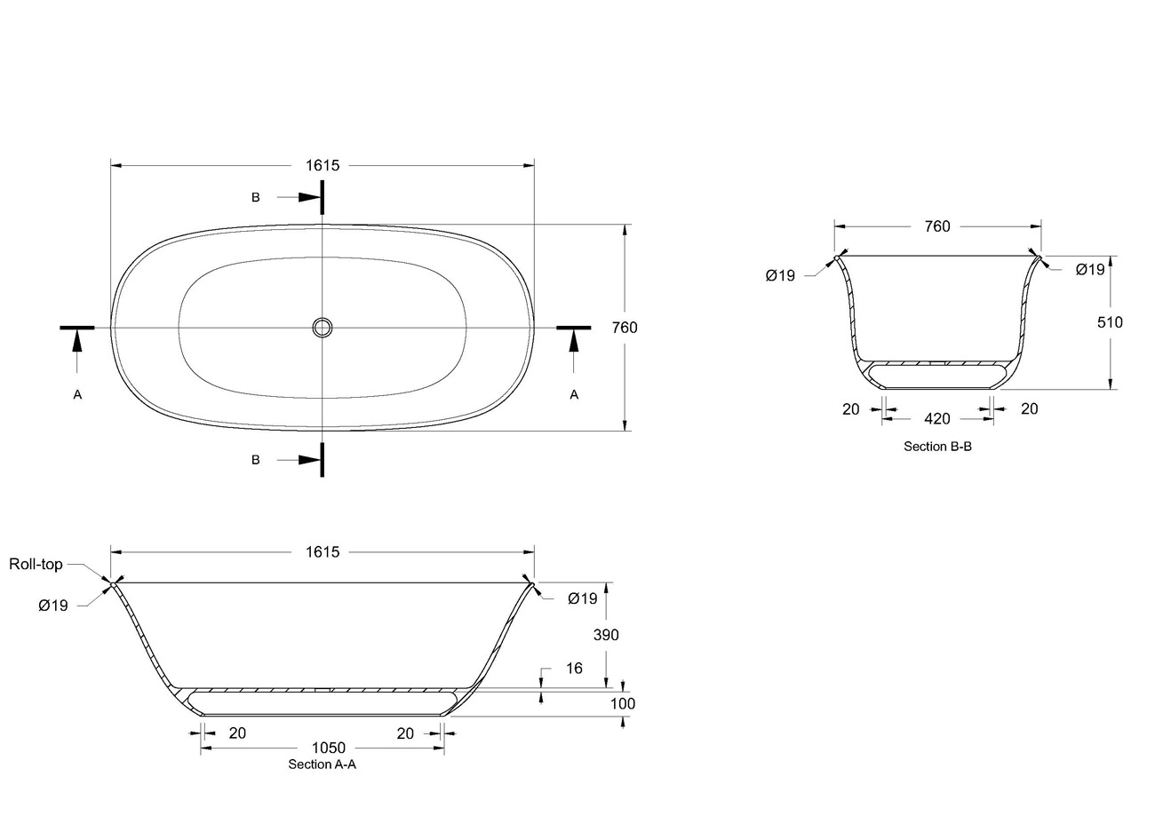 BAB078 + BAB079 Omnia bath BC Designs
