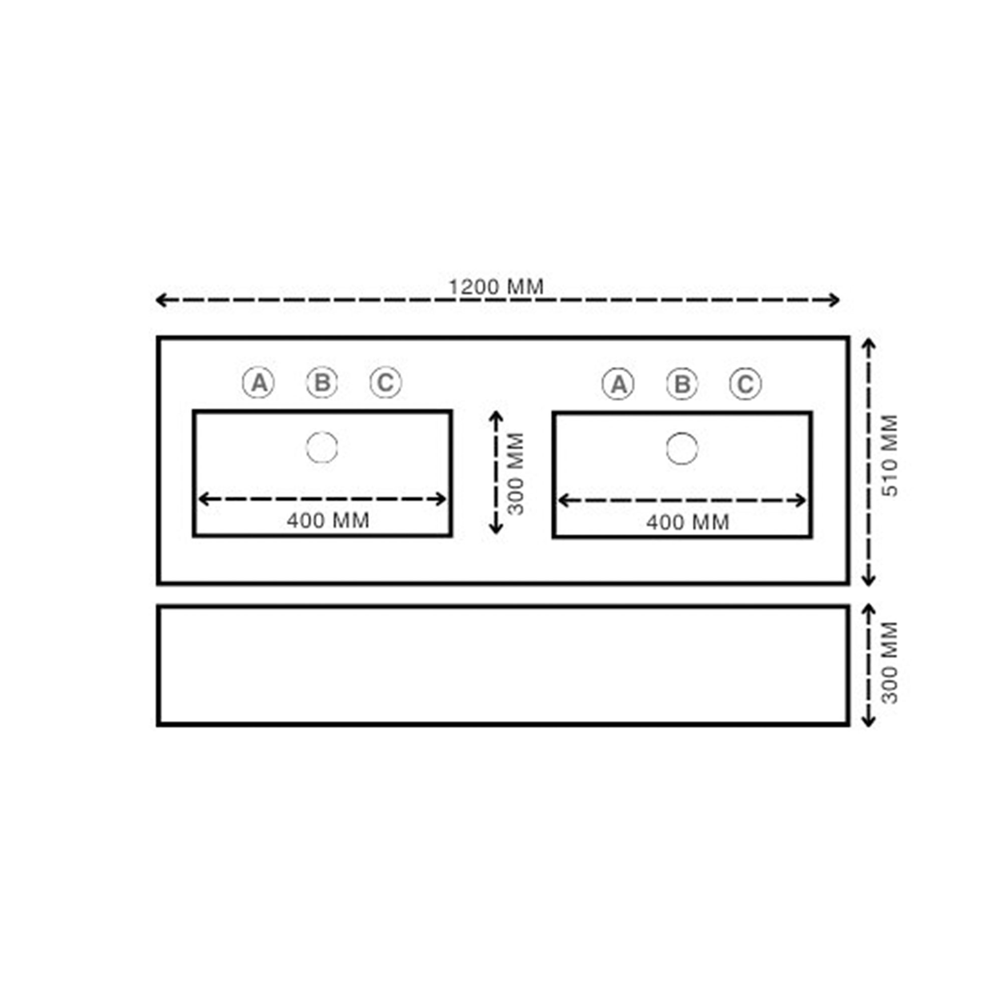 Kensington 1200mm NoSplashback Technical