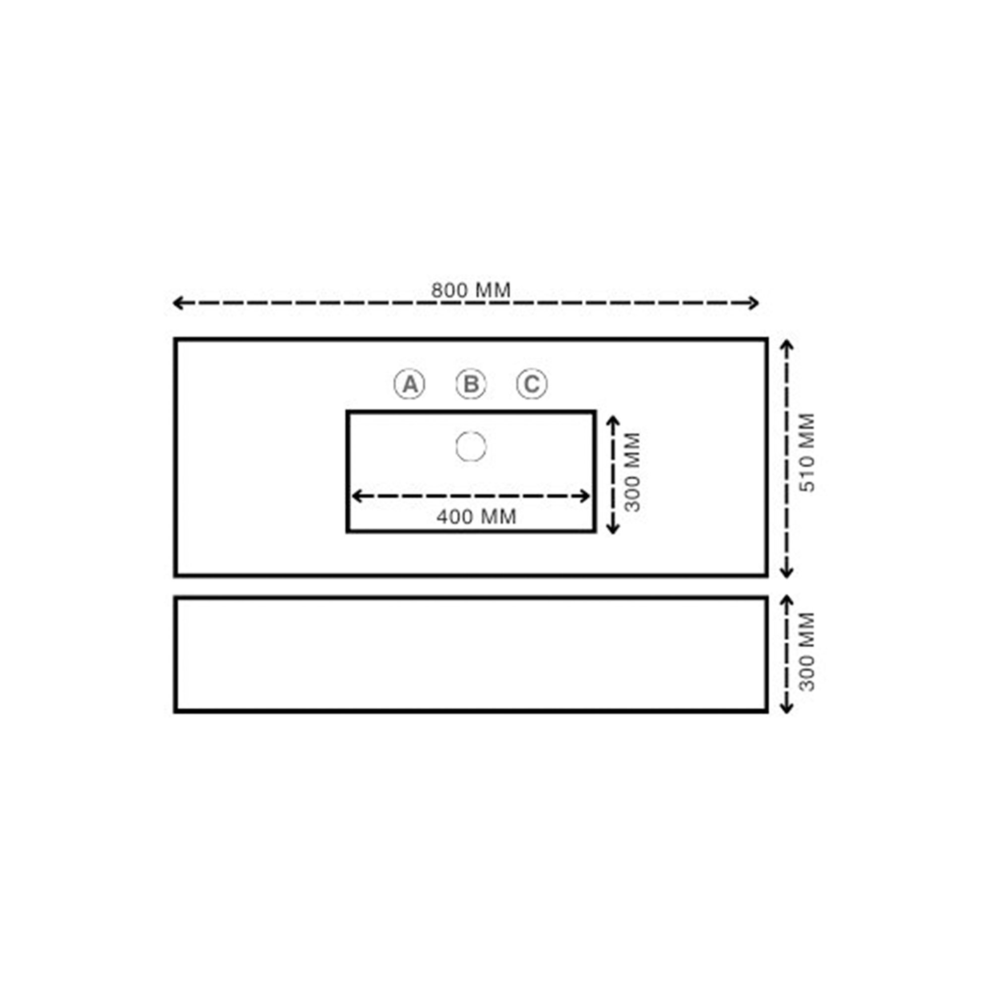 Kensington 800mm NoSplashback Technical