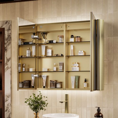 west one bathrooms online 58300 Bastille Cabinet 80 – Brushed Brass Internal Cameo
