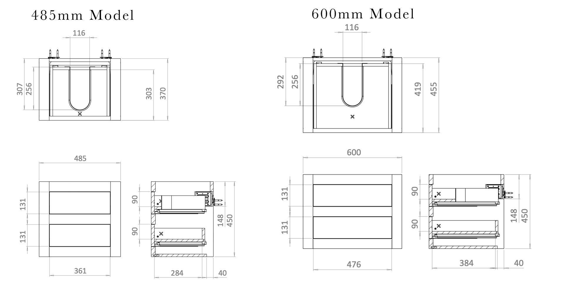 Crosswater Canvass 485 600mm technical