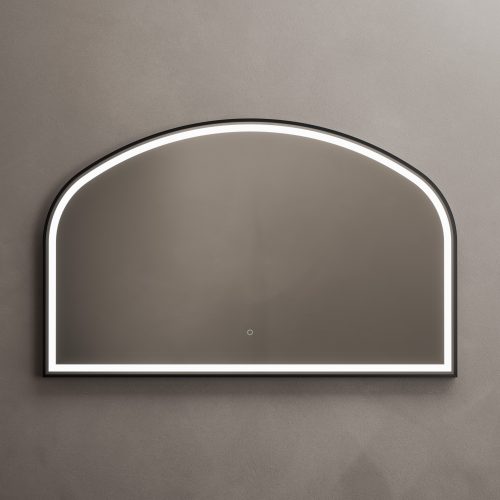 LML 01R127 BK  B03 lomax light arched overmantle mirror 120x75cm black