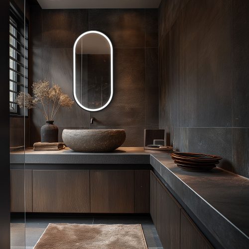 west one bathrooms online LML 01C051 BK  L01 lomax light capsule mirror 50 black