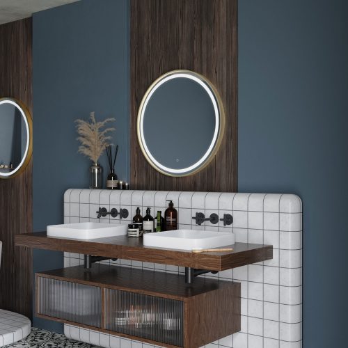 west one bathrooms online LML 01D070 BB  L01 lomax light capsule mirror 70cm brushed brass