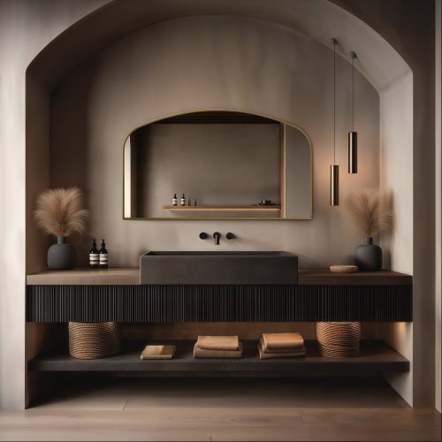 DEL 00R127 BB  L01 delphine overmantle arch mirror 120×70 brushed brass