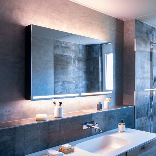 west one bathrooms online GRL 120 schwarz Spiegelschrank Milieu gesamt mittel quer