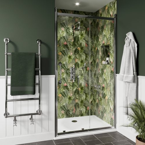 West One Bathrooms – 1850 Classique Sliding Door 1200 Chrome in Recess